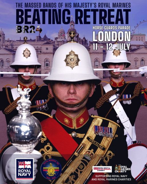 Band of HM Royal Marines Beating Retreat 2024